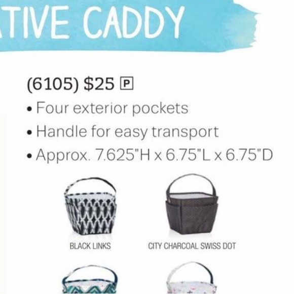 Thirty One Creative Caddy‎ with Embroidery in Black Links Pattern - Picture 6 of 6